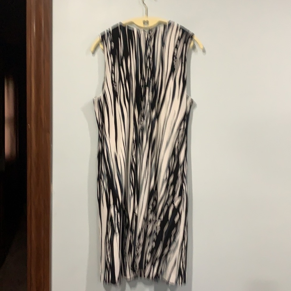 Calvin Klein Monochrome Striped Midi Dress - Picture 2 of 7